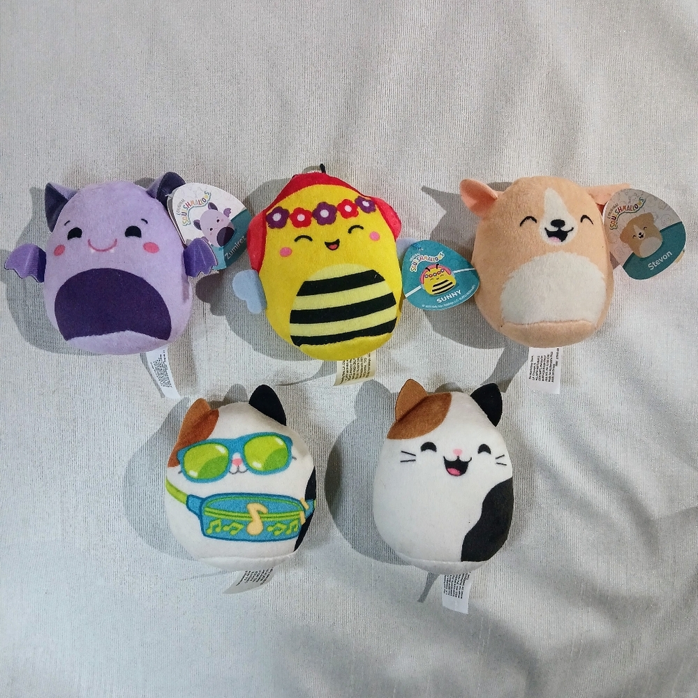 Squishmallows McDonald’s | Bundle Of 5: NWT Bee, Bat, Dog & NWOT Cat x2